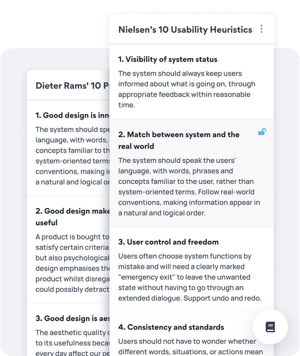 Use heuristic guidelines or your own principles